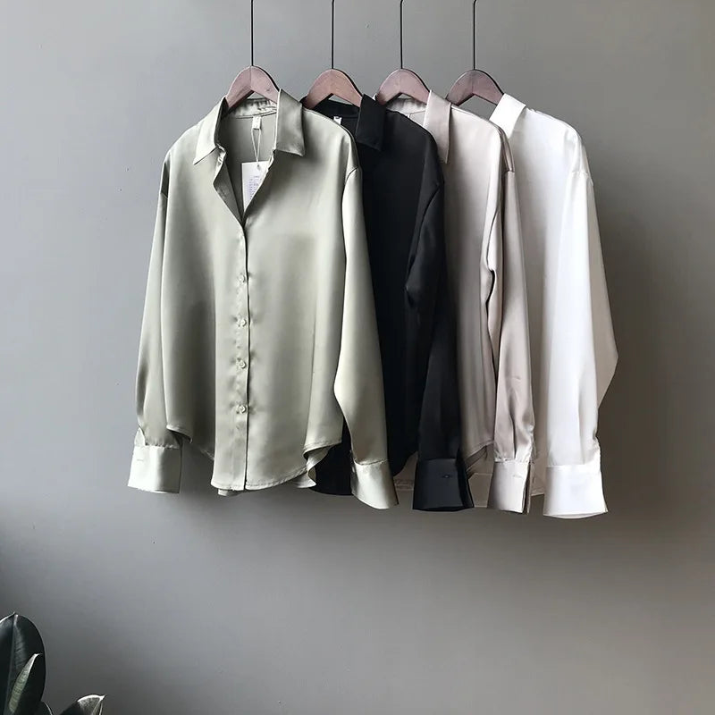 Women White Tops Lady Long Sleeves