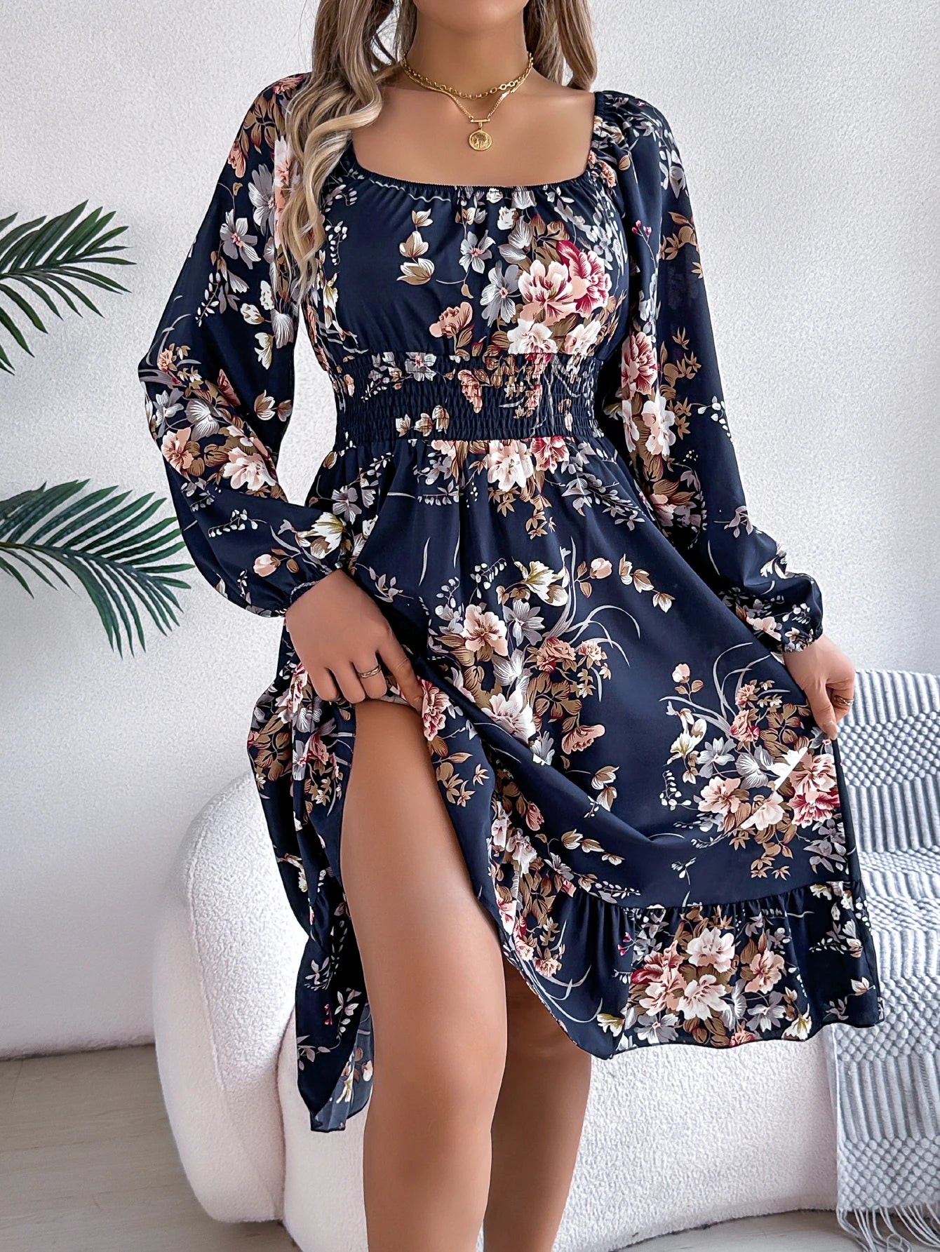 Long Sleeve Ruffled Dresses for Women