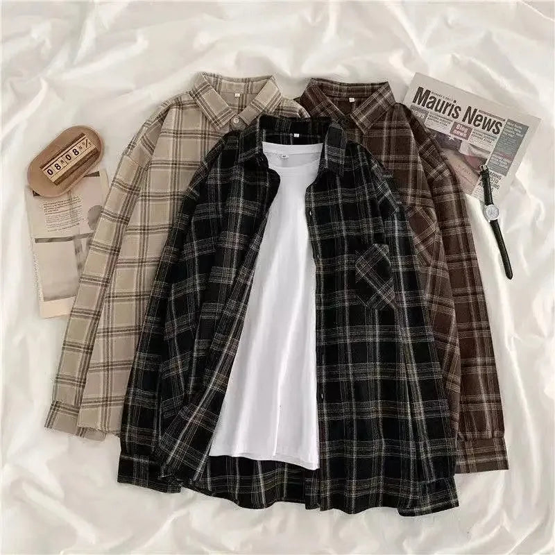 Vintage Plaid Shirts Women