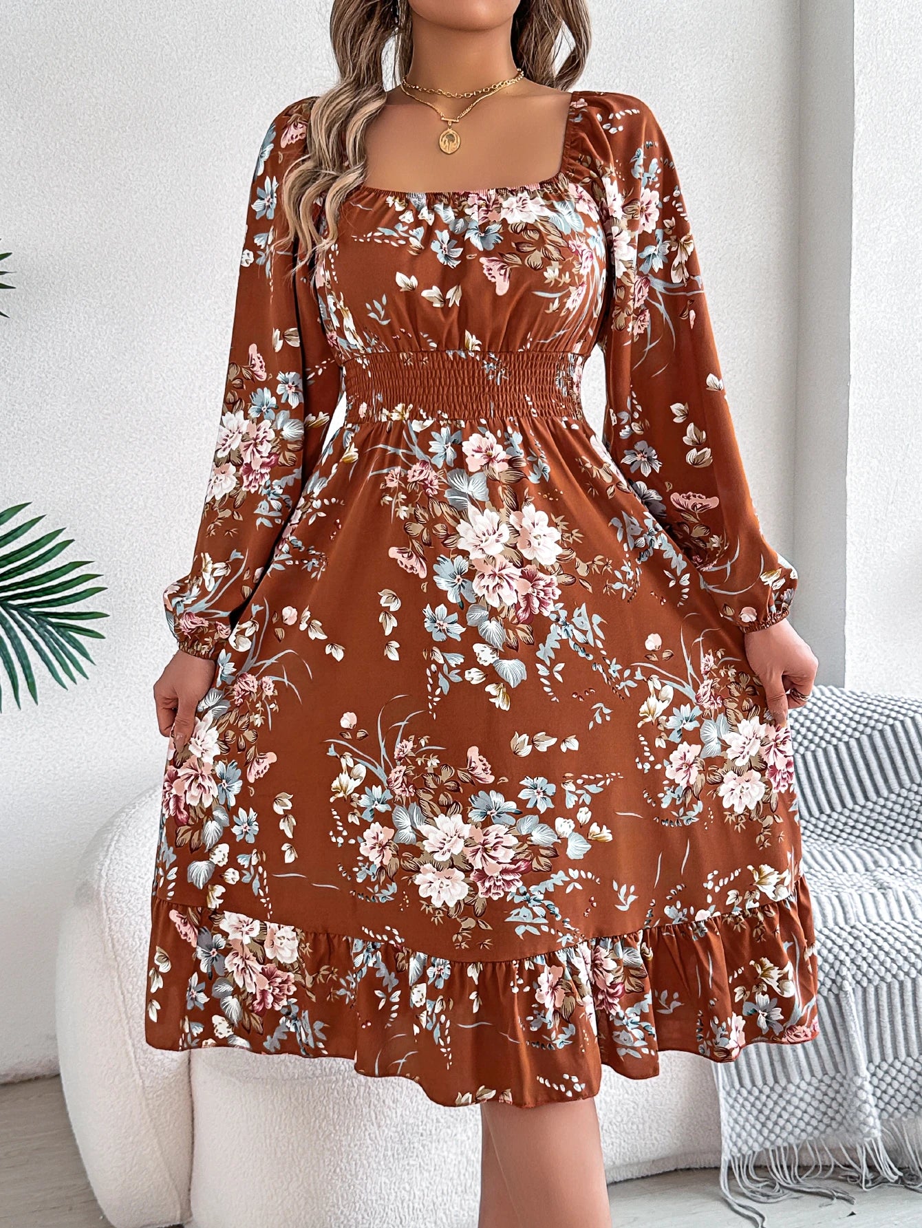 Long Sleeve Ruffled Dresses for Women