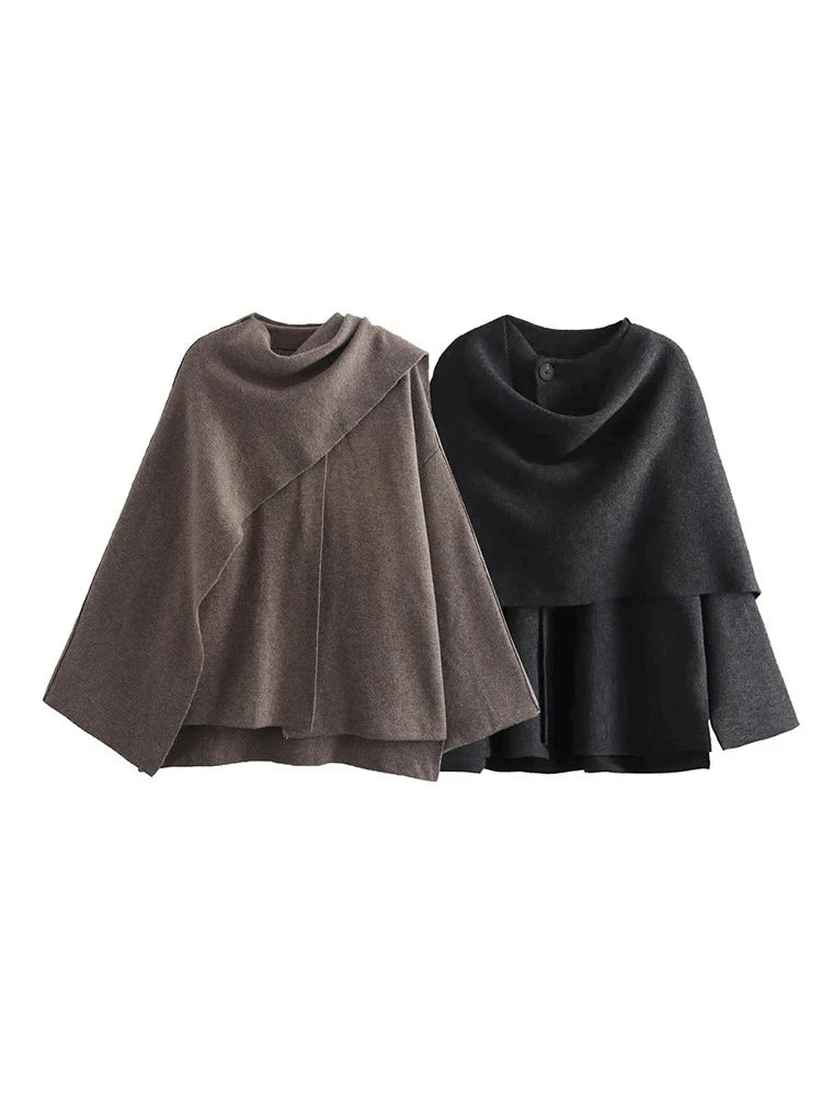 Warm Coat Asymmetric Elegant Split Jacket