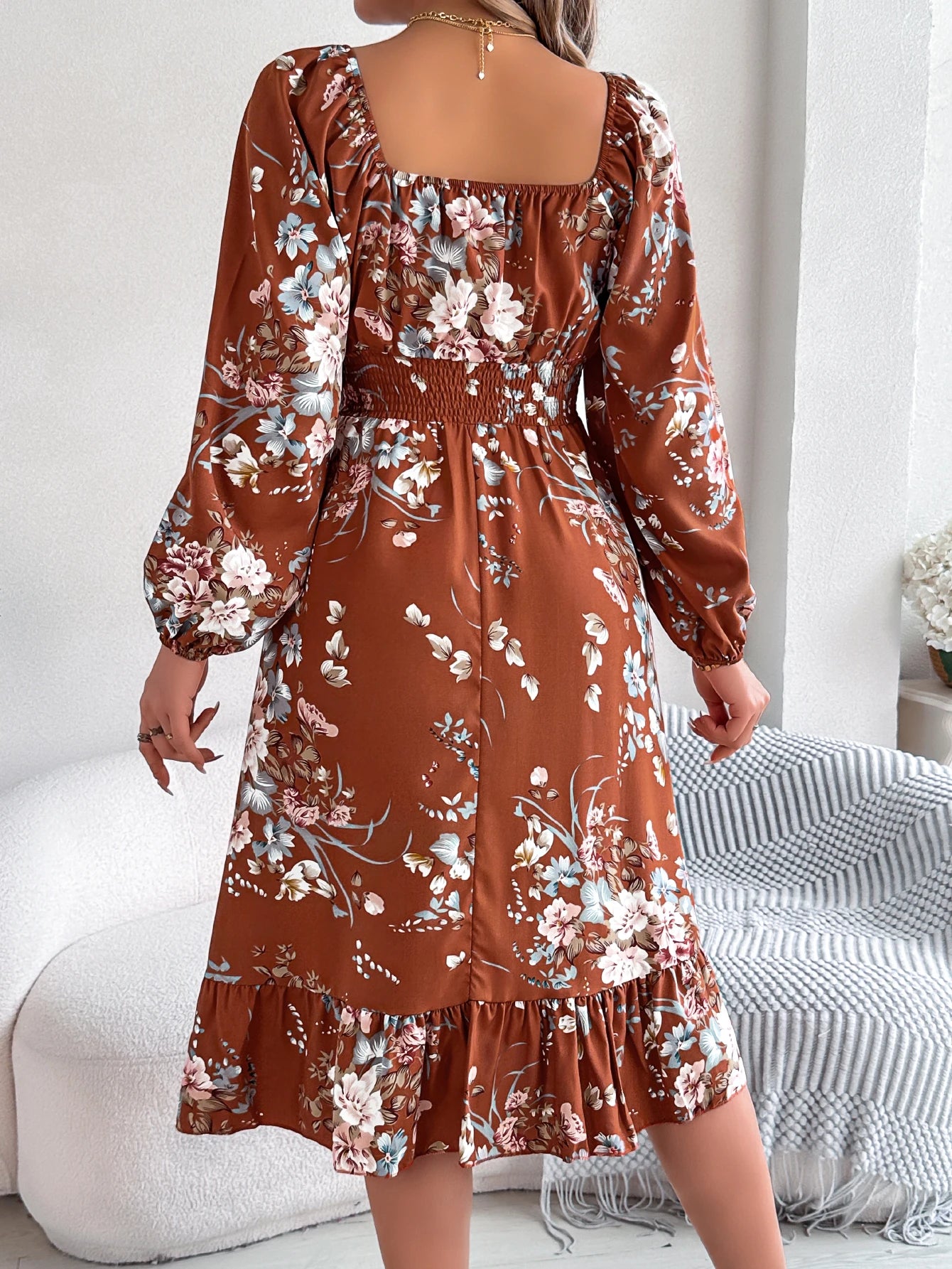 Long Sleeve Ruffled Dresses for Women