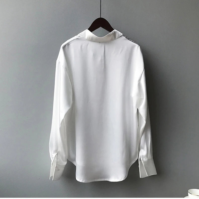 Women White Tops Lady Long Sleeves