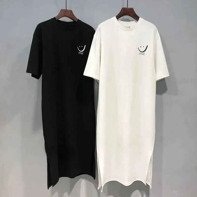 Women's T-shirt  Over Knee Dress