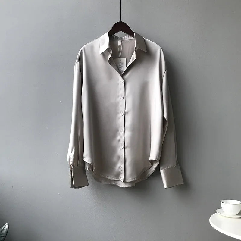 Women White Tops Lady Long Sleeves