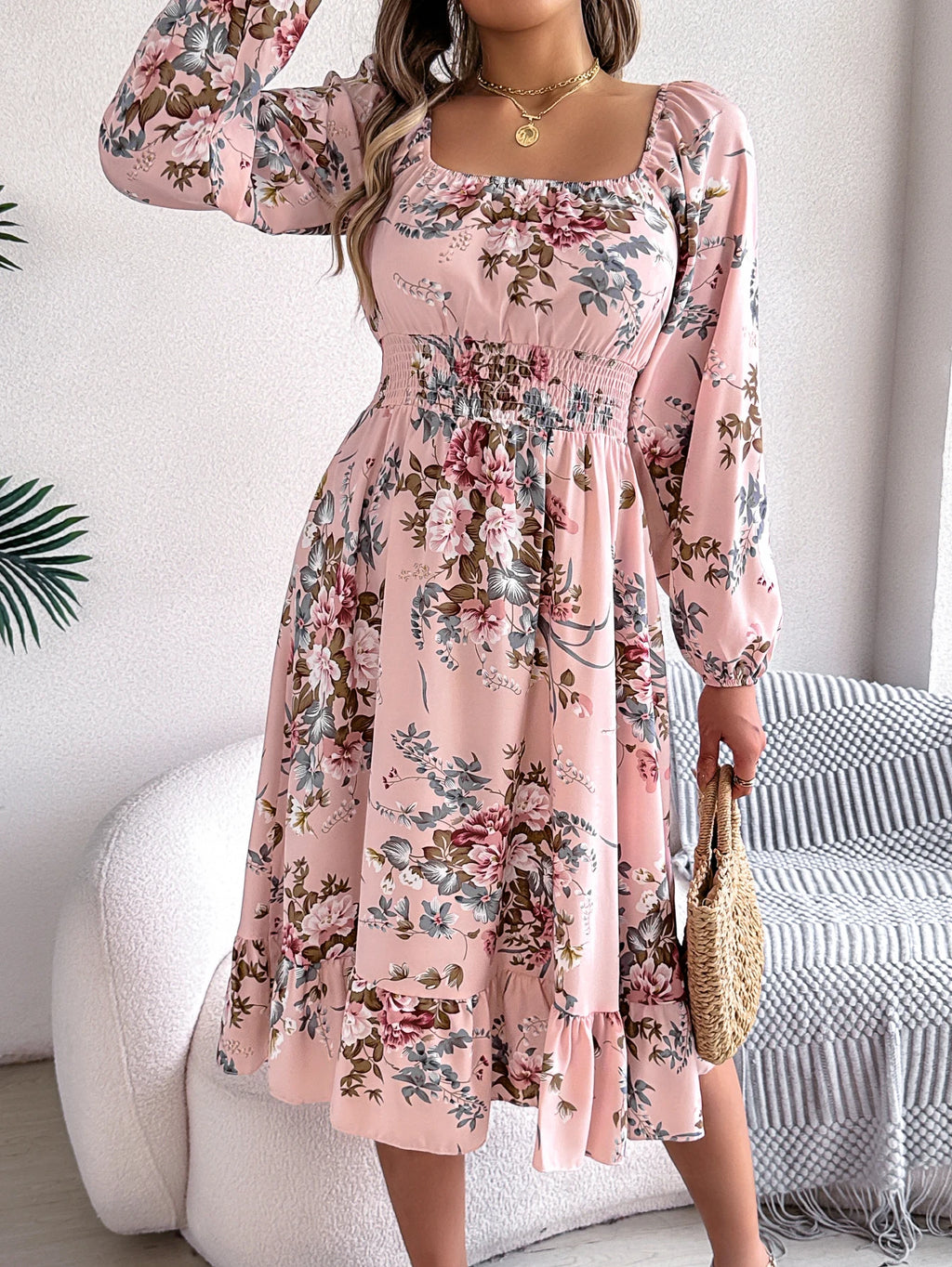 Long Sleeve Ruffled Dresses for Women