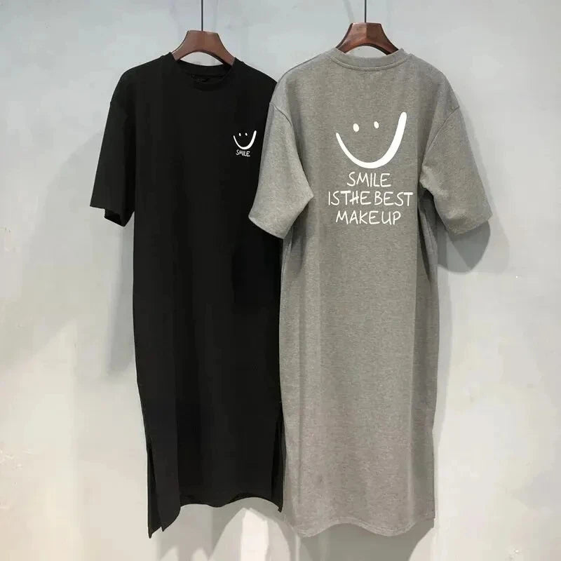 Women's T-shirt  Over Knee Dress
