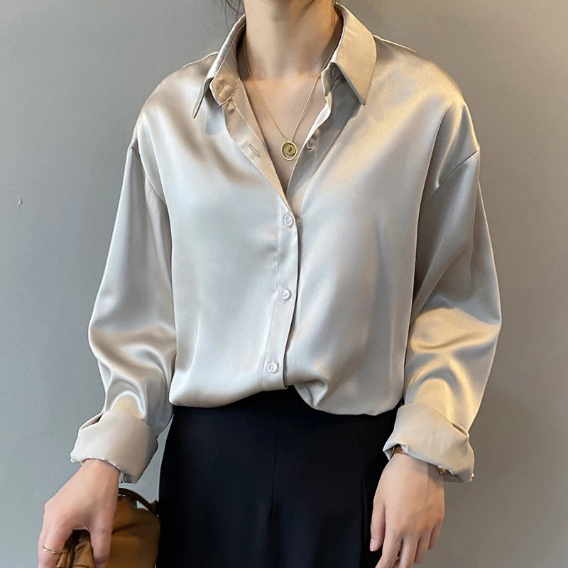 Women White Tops Lady Long Sleeves